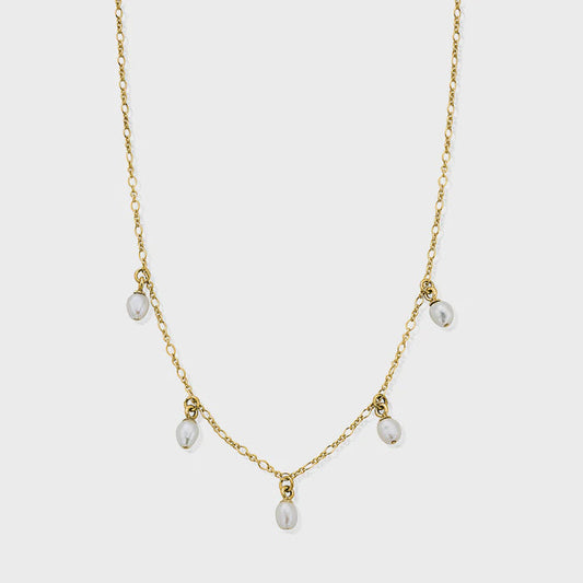 Chlobo Ethereal Multi Pearl Drop Necklace - Gold