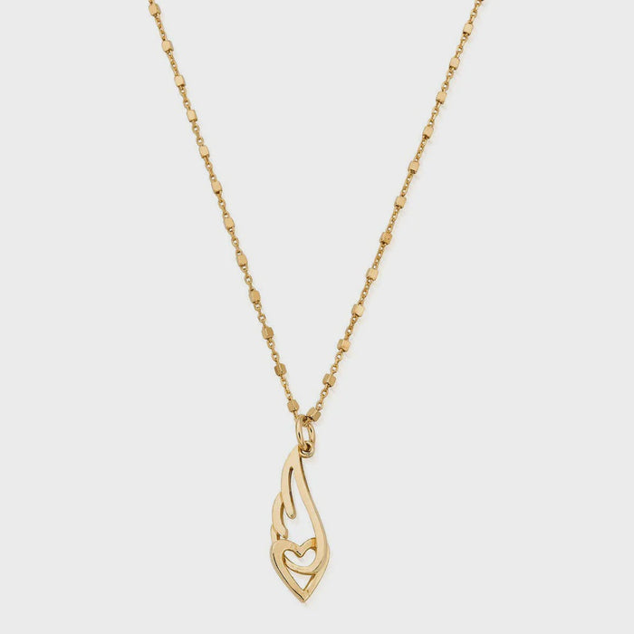 Chlobo Interlocking Heart & Angel Wing Necklace