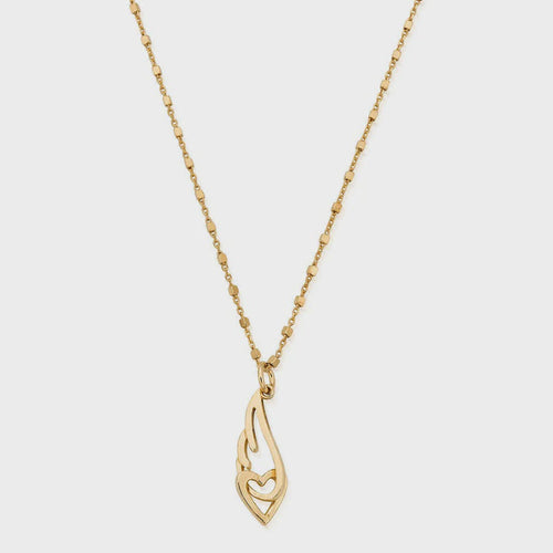 Chlobo Interlocking Heart & Angel Wing Necklace