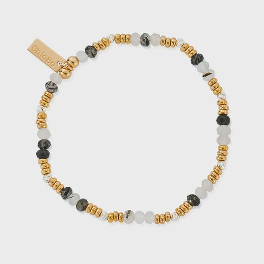 Chlobo Stone Of Empowerment Black Rutilated Quartz Bracelet - Gold