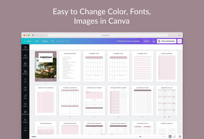 Ladystrategist Christmas Canva Planner Template instagram canva templates social media templates etsy free canva templates