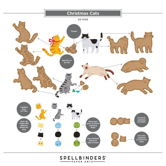 Christmas Cats Etched Dies by Yana Smakula (Spellbinders)
