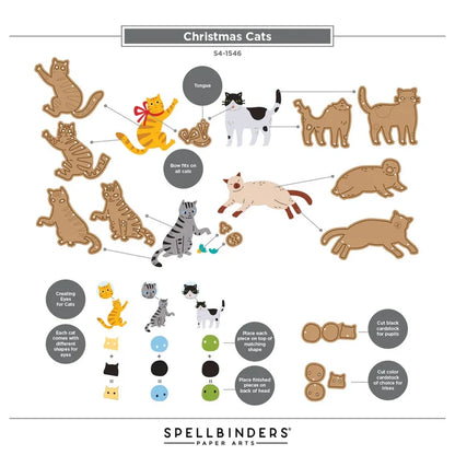 Christmas Cats Etched Dies by Yana Smakula (Spellbinders)
