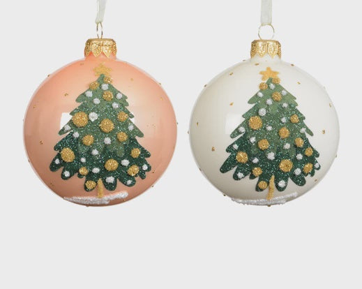 Christmas Tree Glass Bauble - 8cm