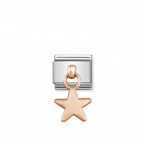 Classic Link Charm 9K Rose Gold Star Pendant Charm