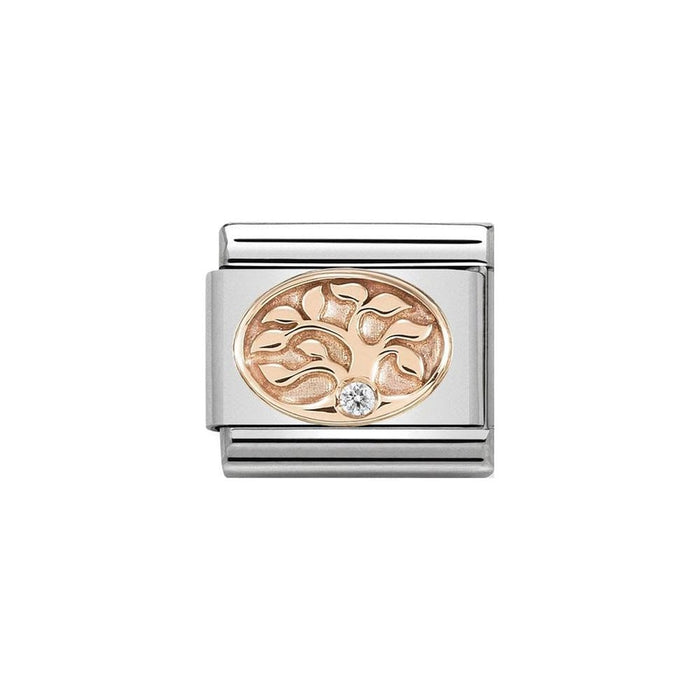 Classic Rose Gold & White Cubic Zirconia Tree of Life Charm