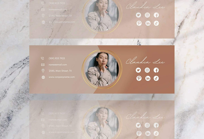Ladystrategist Claudia Email Signature Template Editable Canva Template Rose Gold instagram canva templates social media templates etsy free canva templates