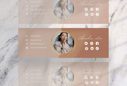 Ladystrategist Claudia Email Signature Template Editable Canva Template Rose Gold instagram canva templates social media templates etsy free canva templates