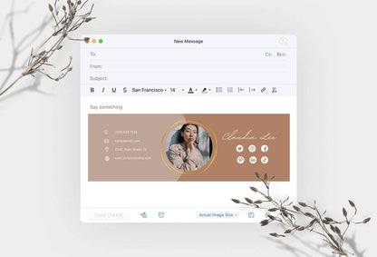 Ladystrategist Claudia Email Signature Template Editable Canva Template Rose Gold instagram canva templates social media templates etsy free canva templates