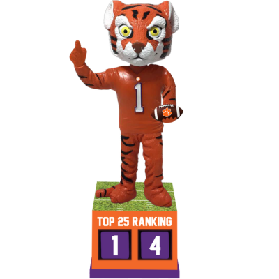 Clemson Tigers Football Top 25 Ranking Tracker Bobblehead