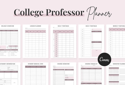 Ladystrategist College Professor Planner Canva Template instagram canva templates social media templates etsy free canva templates