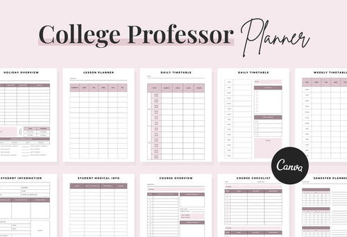 Ladystrategist College Professor Planner Canva Template instagram canva templates social media templates etsy free canva templates
