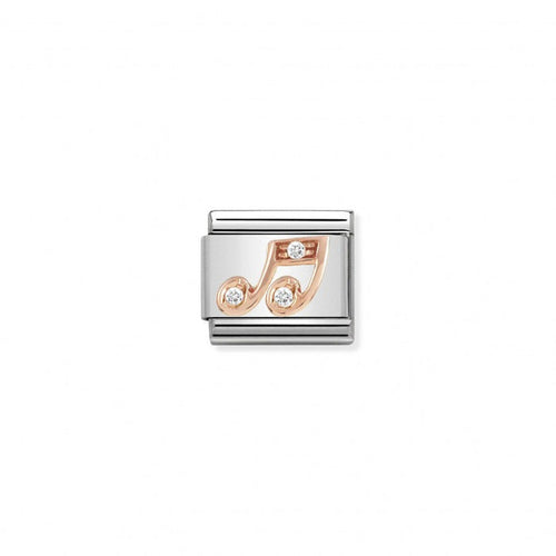 Composable Classic Link 9k Rose Gold Cubic Zirconia Music Note