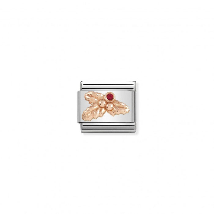 Composable Classic Link 9k Rose Gold Red Cubic Zirconia Holly