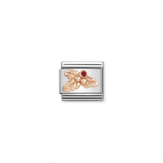 Composable Classic Link 9k Rose Gold Red Cubic Zirconia Holly