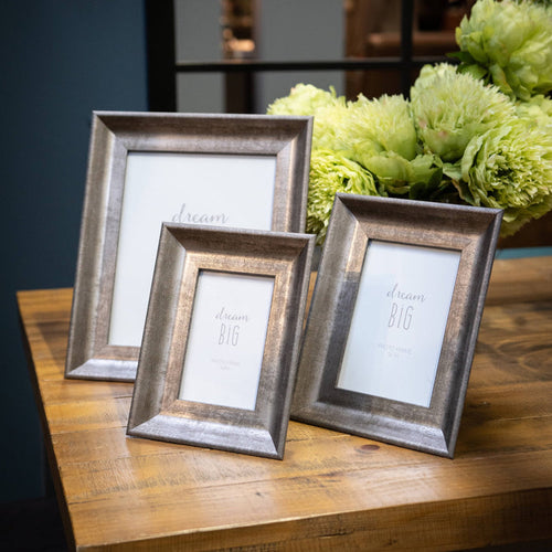 Convex Matt Silver Photo Frame