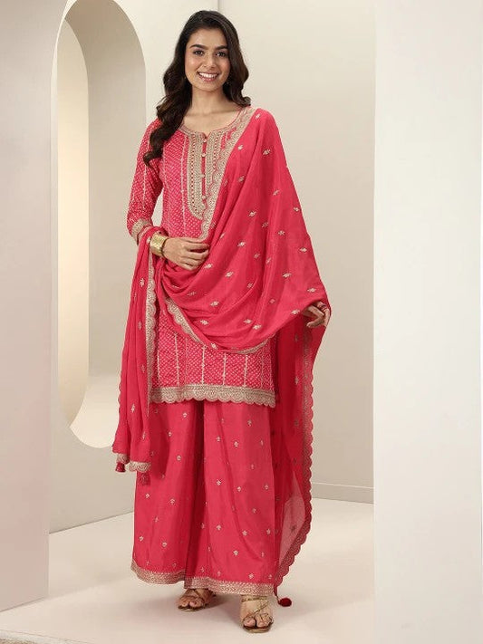 Coral Pink Bandhani Kurta Set