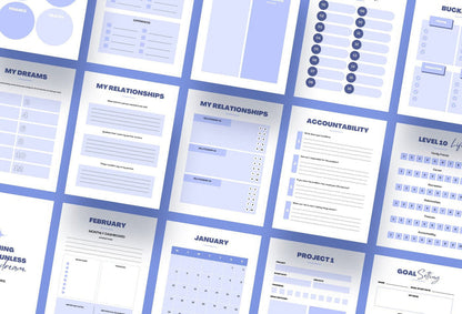 Ladystrategist Cornflower Blue Manifestation Dream Life Book Canva Template Printable and Editable instagram canva templates social media templates etsy free canva templates