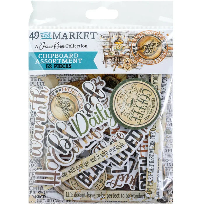 Country Heart Cafe Chipboard Assortment by 49 and Market