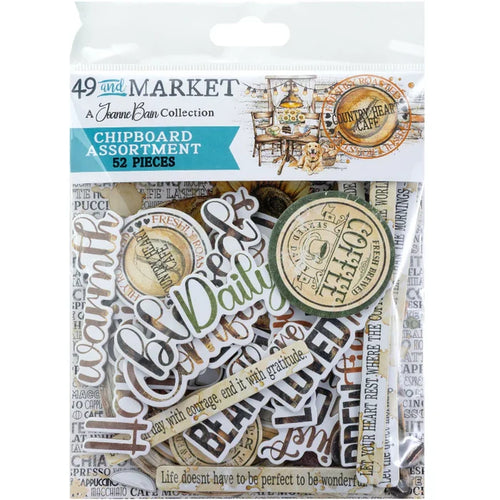 Country Heart Cafe Chipboard Assortment by 49 and Market
