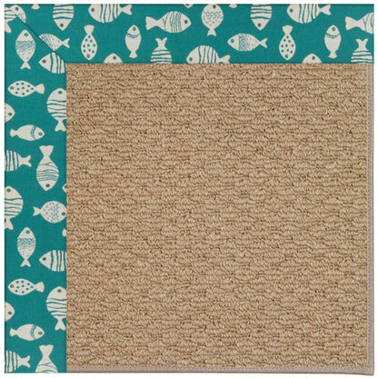 Creative Concepts-Raffia Go Fish Turquoise Machine Tufted Rug Rectangle image