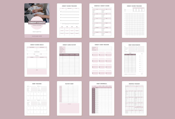 Ladystrategist Credit Coach Trackers Bundle Canva Template instagram canva templates social media templates etsy free canva templates