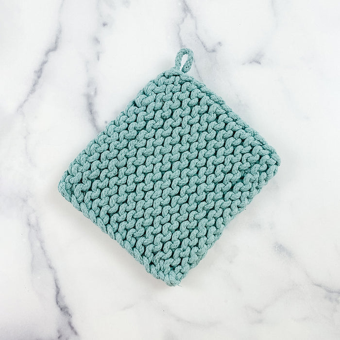 Crocheted Pot Holder BLUE