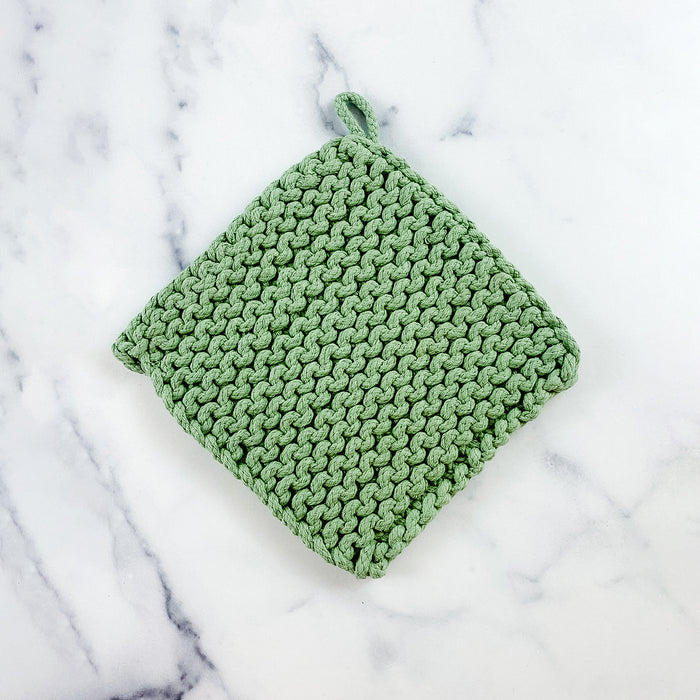 Crocheted Pot Holder GREEN
