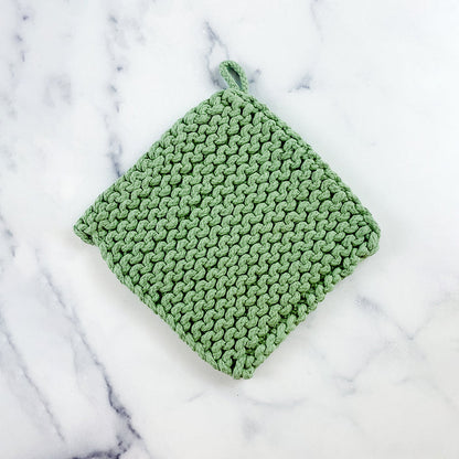 Crocheted Pot Holder GREEN