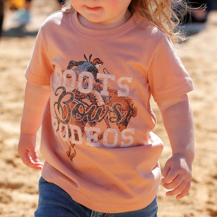 Cruel Girl's Toddler Boots Bows Rodeos Graphic Tee in Pink