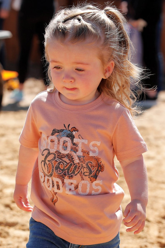 Cruel Girl's Toddler Boots Bows Rodeos Graphic Tee in Pink
