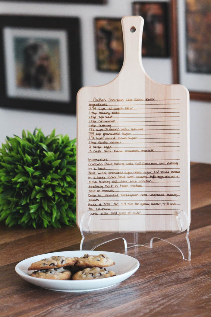 Custom Engraved Handwritten Recipe Paddle Cutting Board