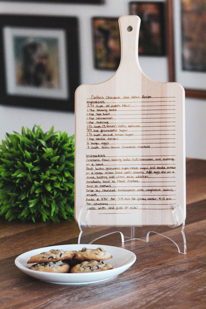 Custom Engraved Handwritten Recipe Paddle Cutting Board