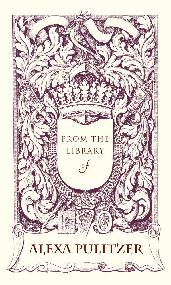 Customizable Ex Libris 'From the Library of' Shield Bookplate Stickers