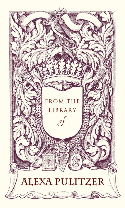Customizable Ex Libris 'From the Library of' Shield Bookplate Stickers