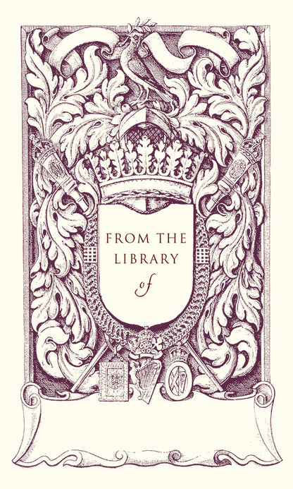 Customizable Ex Libris 'From the Library of' Shield Bookplate Stickers