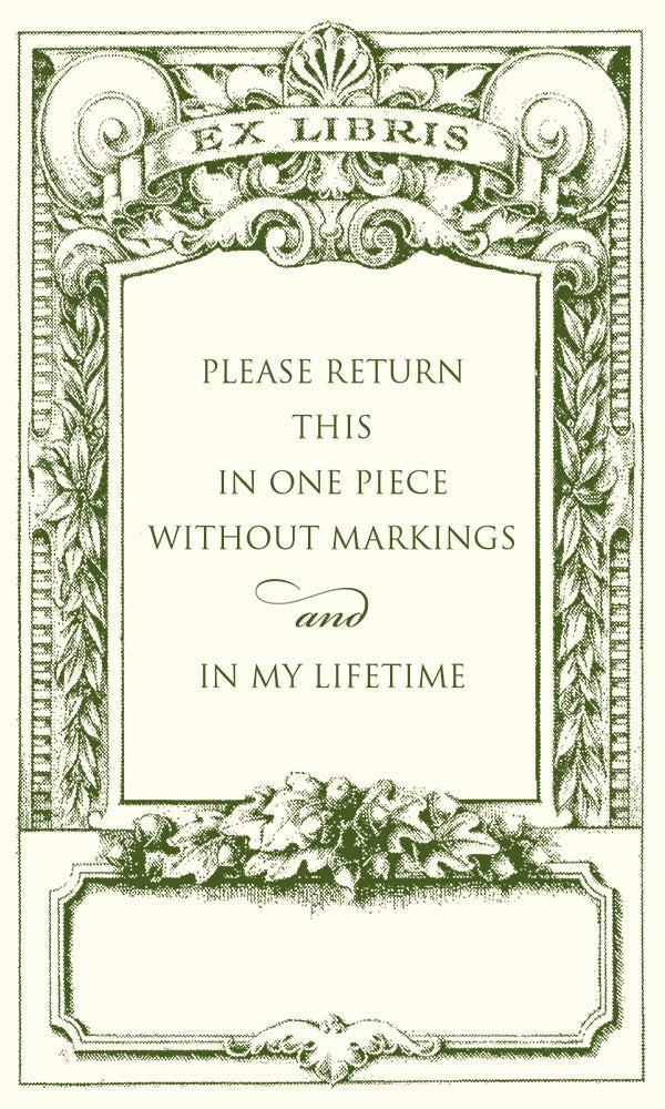 Customizable Ex Libris 'Please Return'  Bookplate Stickers