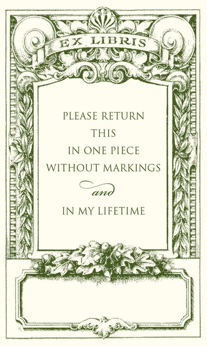 Customizable Ex Libris 'Please Return'  Bookplate Stickers