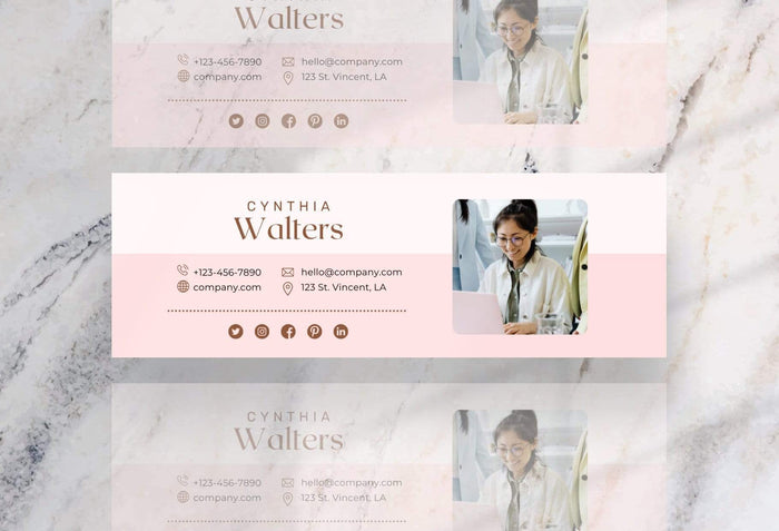Ladystrategist Cynthia Email Signature Template Editable Canva Template Rose Gold instagram canva templates social media templates etsy free canva templates