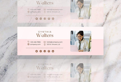 Ladystrategist Cynthia Email Signature Template Editable Canva Template Rose Gold instagram canva templates social media templates etsy free canva templates