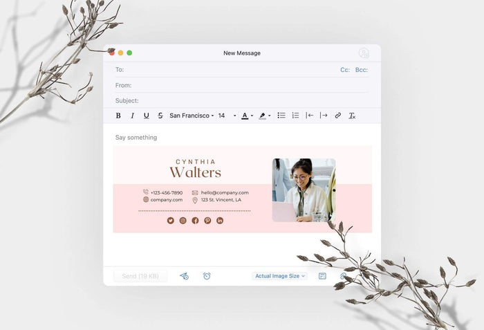 Ladystrategist Cynthia Email Signature Template Editable Canva Template Rose Gold instagram canva templates social media templates etsy free canva templates
