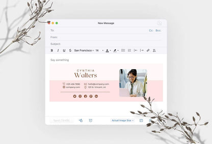 Ladystrategist Cynthia Email Signature Template Editable Canva Template Rose Gold instagram canva templates social media templates etsy free canva templates