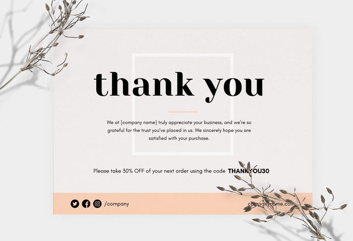 Ladystrategist Cynthia Printable Thank You Card Packaging Insert Note Canva Template instagram canva templates social media templates etsy free canva templates