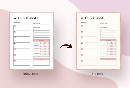 Ladystrategist Daily and Weekly Planners and Overview Printable + Editable Canva Planner Template instagram canva templates social media templates etsy free canva templates
