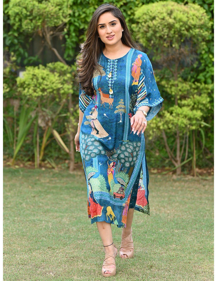 Darbar Blue Kaftan Pant