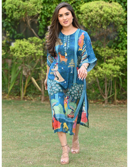 Darbar Blue Kaftan Pant