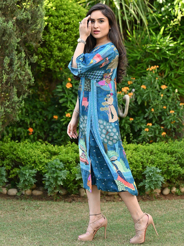 Darbar Blue Kaftan Pant