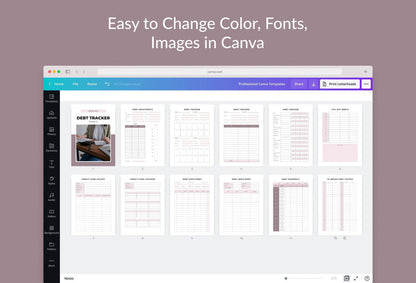 Ladystrategist Debt Trackers Canva Template instagram canva templates social media templates etsy free canva templates