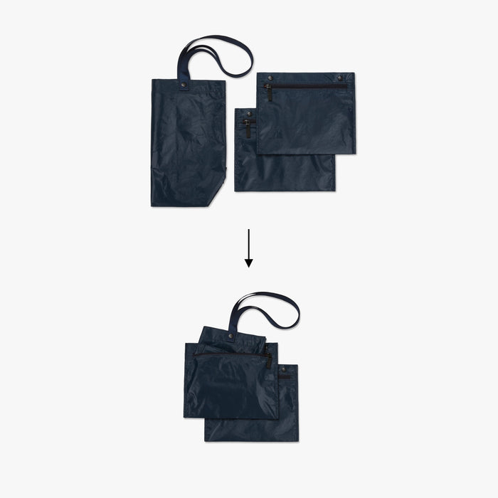 Packable in pouches - The Del Mar Packable Tote Small - Navy - Lo & Sons