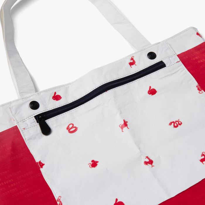 Del Mar Packable Tote Small - Tyvek - White Zodiac